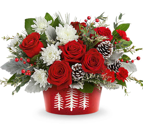 Teleflora Snowy Pines Centerpiece Deluxe